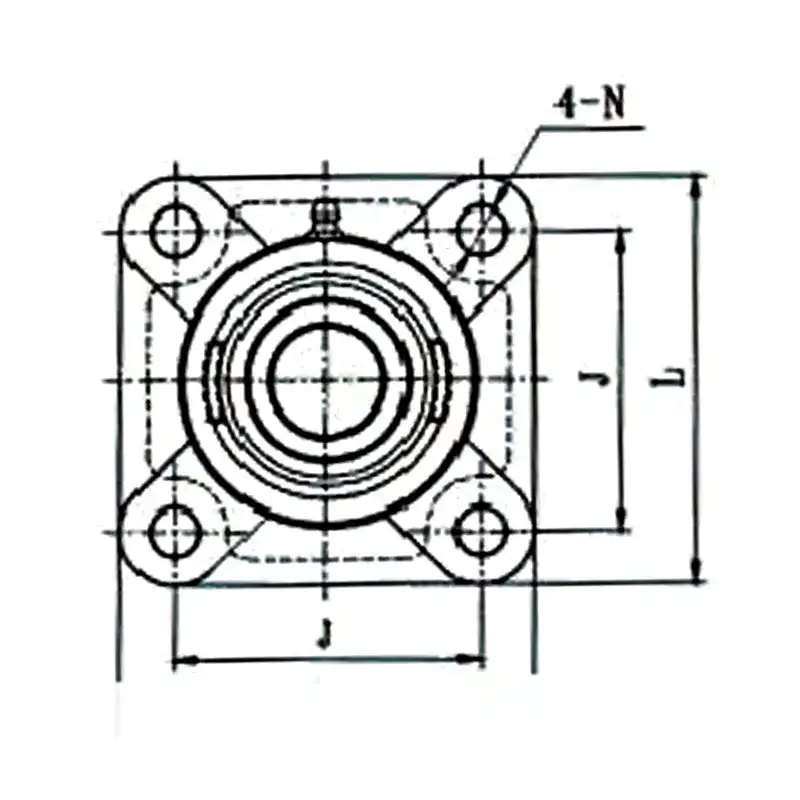 UCF200 square base with set screw 结构图